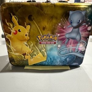 Pokemon Pikachu Mew Trading Card Empty Metal Box Lunchbox 2017